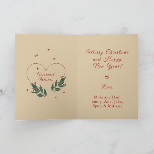編集可能ヴィンテージおもしろいクリスマスカード シーズンカード (内部)