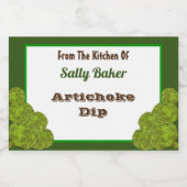 編集可能ヴィンテージアーティチョークレシピシール フードラベル (シングルラベル)