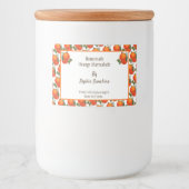 編集可能ヴィンテージオレンジのパターン食品ラベル フードラベル (正面)