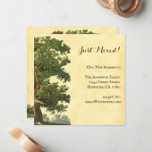 編集可能ヴィンテージオークツリー移動した正方形 ノートカード (正面/裏面インサイチュ)