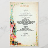 編集可能ヴィンテージカップルとシャンパンメニュー (正面)