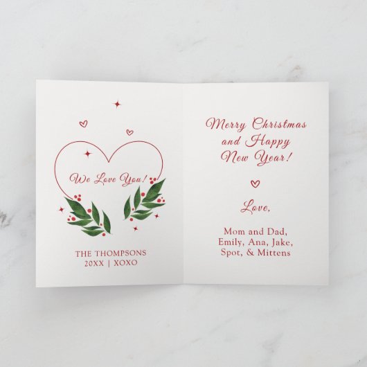 編集可能ヴィンテージクリスマスクリスマスカード シーズンカード (内部)