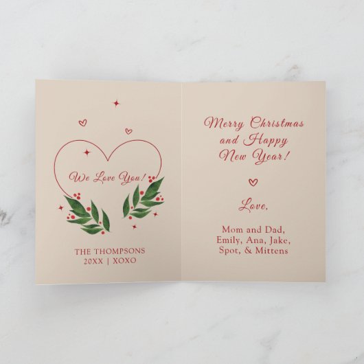 編集可能ヴィンテージクリスマスクリスマスカード シーズンカード (内部)