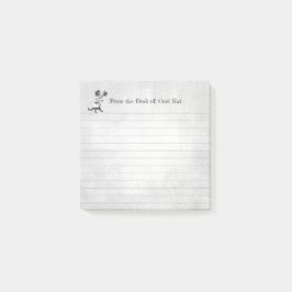 編集可能ヴィンテージクールトップハットキャットラインスティッキー ポストイット