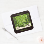 編集可能ヴィンテージグラスッパー蔵書票 スクエアシール (封筒)