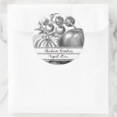 編集可能ヴィンテージトマトシードラベル ラウンドシール (バッグ)