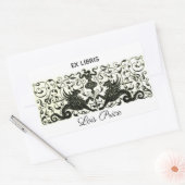 編集可能ヴィンテージドラゴン装飾蔵書票 長方形シール (封筒)