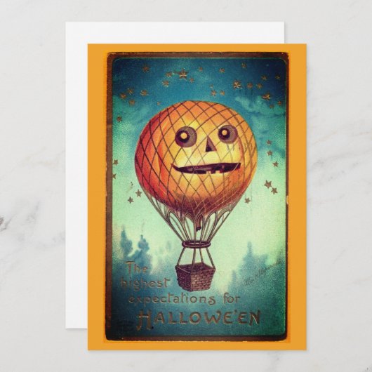 編集可能ヴィンテージハロウィンおもしろいイラストレーション シーズンカード (正面/裏面)
