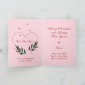 編集可能ヴィンテージピンククリスマスカード シーズンカード (内部)