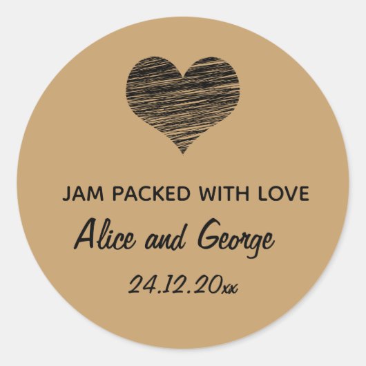 編集可能ヴィンテージブラウン結婚式の引き出物ラベル ラウンドシール (正面)