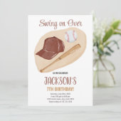 編集可能ヴィンテージボーイズスポーツパーティーカード（手袋付） 招待状 (スタンド正面)