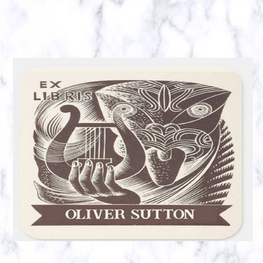 編集可能ヴィンテージマスクとハープ スクエアシール