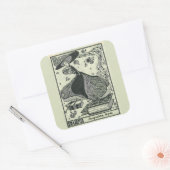 編集可能ヴィンテージ女性ステップオンブックス蔵書票 スクエアシール (封筒)