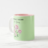 編集可能ヴィンテージ水彩英語バラ ツートーンマグカップ (正面左)