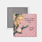 編集可能ヴィンテージ皮肉レディ マグネット (正面/裏面)