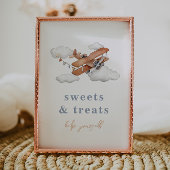 編集可能ヴィンテージ飛行機食品標識 招待状