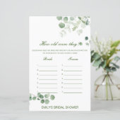 編集可能何歳だった?ブライダルシャワーゲーム (スタンド正面)