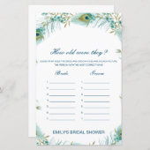 編集可能何歳だった？ブライダルシャワーゲーム (正面/裏面)