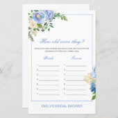 編集可能何歳だった?ブライダルシャワーゲーム (正面/裏面)