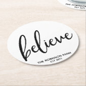 編集可能信じファームハウススタイルコースター ラウンドペーパーコースター (アングル)