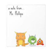 編集可能先生のモンスターメモ帳 ノートパッド (正面)