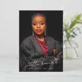 編集可能写真テンプレート大学卒業 案内状 (スタンド正面)