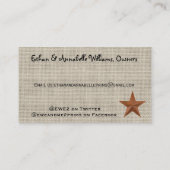 編集可能初期のファームハウスシープ&バーラップ 名刺 (裏面)