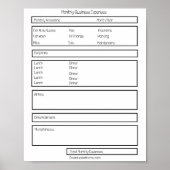 編集可能型枠月次ビジネス経費シート ポスター (正面)