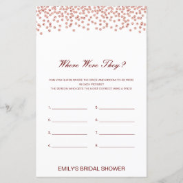 編集可能場所ブライダルシャワーゲーム