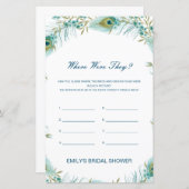 編集可能場所ブライダルシャワーゲーム (正面/裏面)