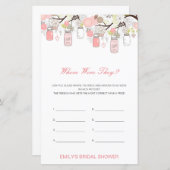 編集可能場所ブライダルシャワーゲーム (正面/裏面)