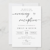 編集可能夕べ結婚式の受付パーティーの招待 招待状 (正面)