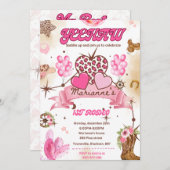 編集可能女性のカーボーイ誕生日招待状、ディスコロデオ 招待状 (正面/裏面)