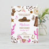 編集可能女性のカーボーイ誕生日招待状 招待状 (スタンド正面)