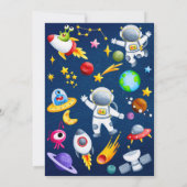 編集可能宇宙パーティの招待状 招待状 (裏面)