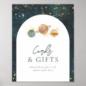 編集可能宇宙パーティー記号 ポスター (正面)