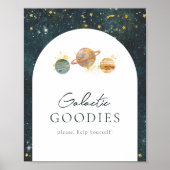 編集可能宇宙パーティー記号 ポスター (正面)