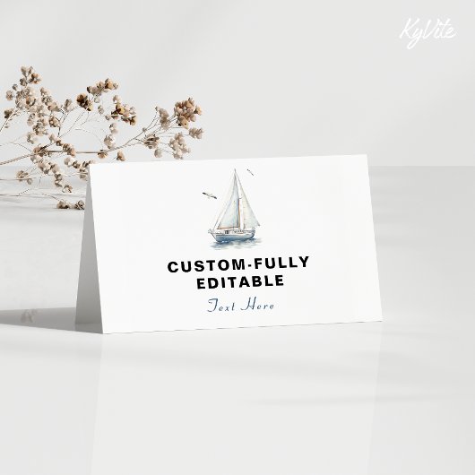 編集可能帆船折り航海の畳みフードテントカード カード