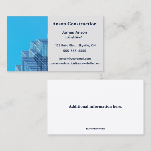編集可能建築建築家 名刺 (正面/裏面)