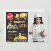 編集可能建築誕生日フォト招待状 招待状 (正面)