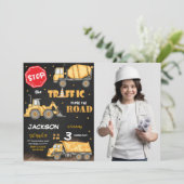 編集可能建築誕生日フォト招待状 招待状 (スタンド正面)