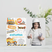 編集可能建築誕生日フォト招待状 招待状 (スタンド正面)