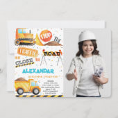 編集可能建築誕生日フォト招待状 招待状 (正面)