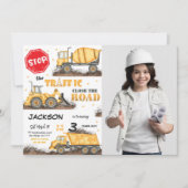 編集可能建築誕生日フォト招待状 招待状 (正面)