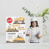 編集可能建築誕生日フォト招待状 招待状 (スタンド正面)