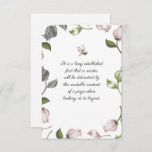 編集可能引用文とフローラアートホワイトバー サンキューカード (正面/裏面)