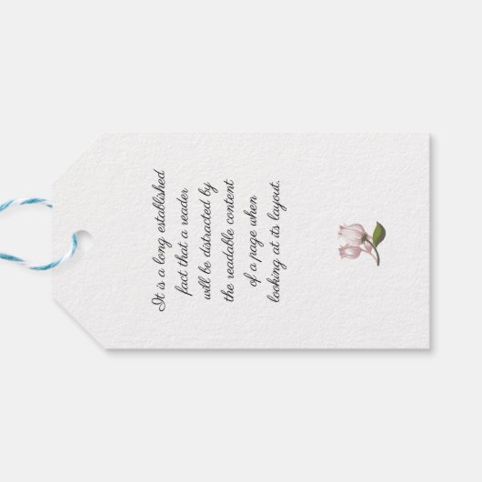 編集可能引用文とフローラアートホワイトverギフトラベル ギフトタグ (裏面横)