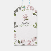 編集可能引用文とフローラアートホワイトverギフトラベル ギフトタグ (正面)