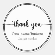 編集可能感謝していステッカー/ラベル付けクラシック円状ステッカー