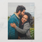 編集可能数々のフォトQRコード結婚s セーブザデート (正面)